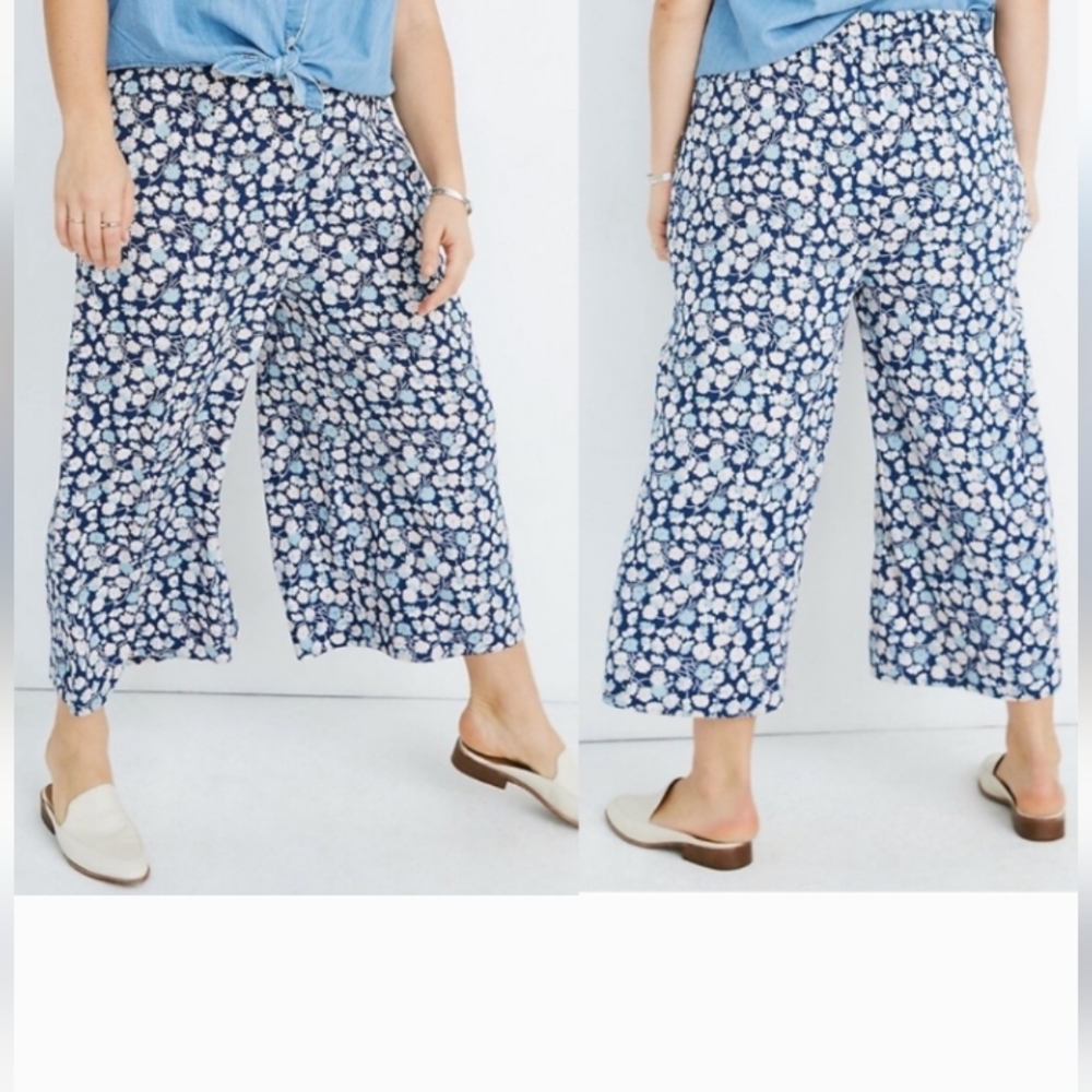 Madewell Huston Viscose Floral Pull On Wide Leg Pants WITH POCKETS - Large